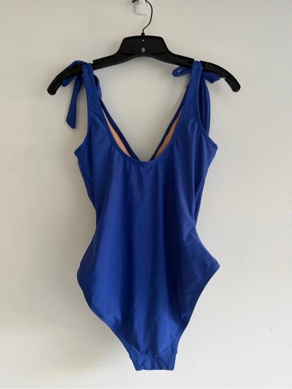 NEW J. Crew Brilliant Blue Tie Shoulder One Piece Swimsuit Small 8640